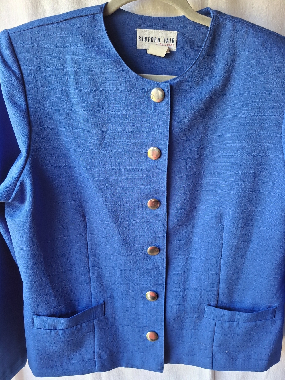 3 Pc Lot Women's Cobalt Blue  Black Fushia Collarless Blazers